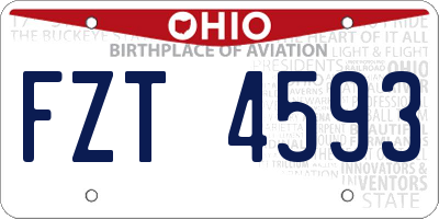OH license plate FZT4593