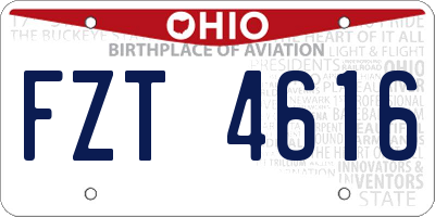 OH license plate FZT4616