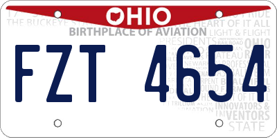 OH license plate FZT4654
