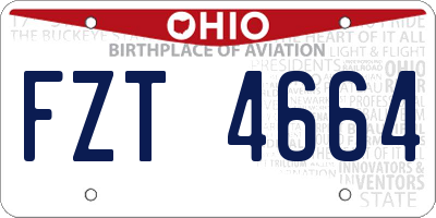 OH license plate FZT4664