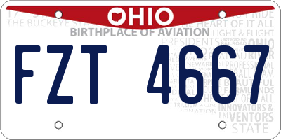 OH license plate FZT4667
