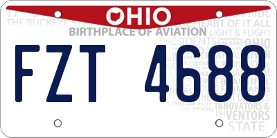 OH license plate FZT4688