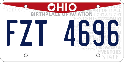 OH license plate FZT4696