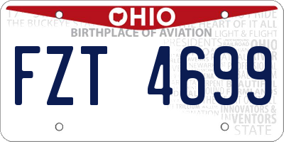OH license plate FZT4699