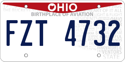 OH license plate FZT4732
