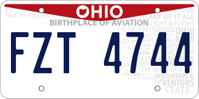 OH license plate FZT4744