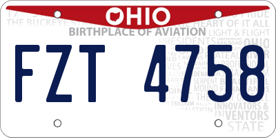 OH license plate FZT4758
