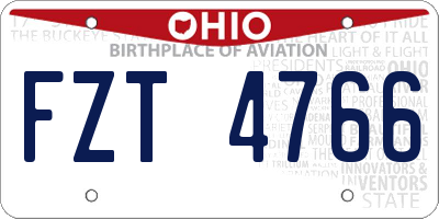 OH license plate FZT4766