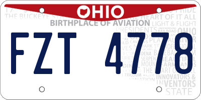 OH license plate FZT4778