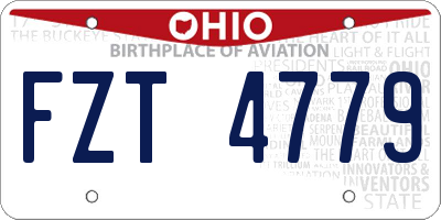 OH license plate FZT4779