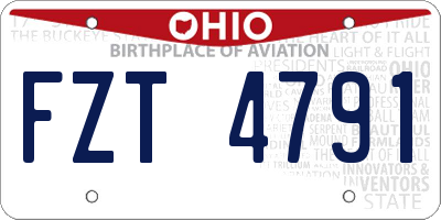 OH license plate FZT4791