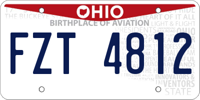 OH license plate FZT4812