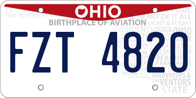 OH license plate FZT4820