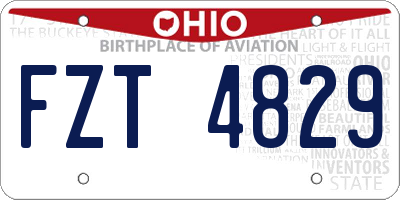 OH license plate FZT4829