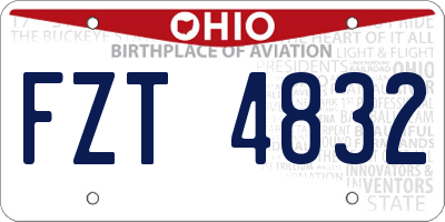 OH license plate FZT4832
