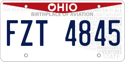 OH license plate FZT4845