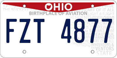 OH license plate FZT4877