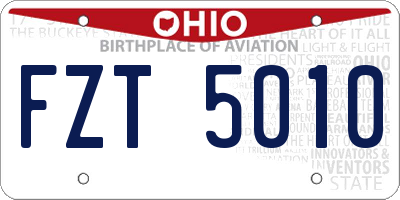 OH license plate FZT5010