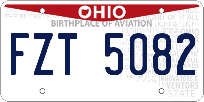 OH license plate FZT5082