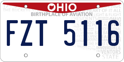 OH license plate FZT5116