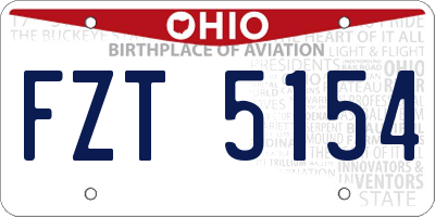 OH license plate FZT5154