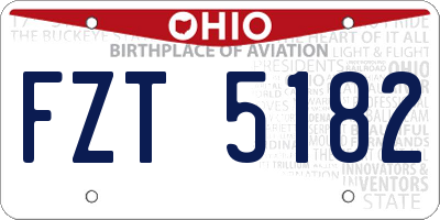 OH license plate FZT5182