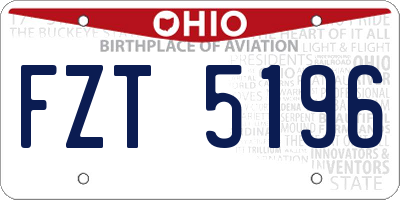 OH license plate FZT5196