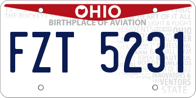 OH license plate FZT5231