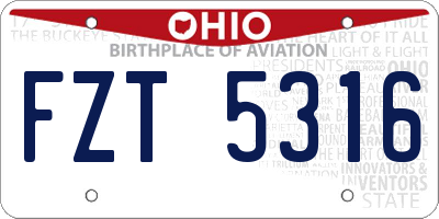 OH license plate FZT5316