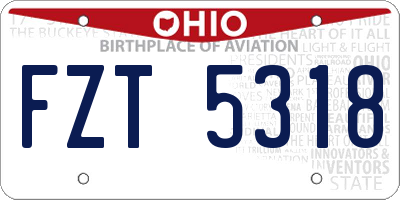 OH license plate FZT5318