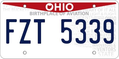 OH license plate FZT5339