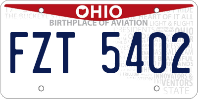 OH license plate FZT5402