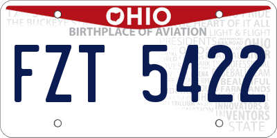 OH license plate FZT5422