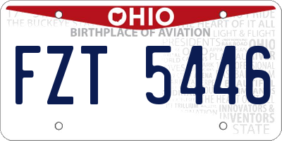 OH license plate FZT5446