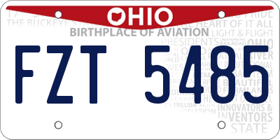 OH license plate FZT5485