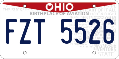 OH license plate FZT5526