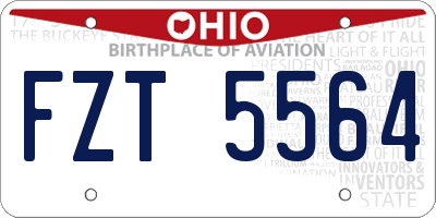 OH license plate FZT5564