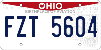 OH license plate FZT5604