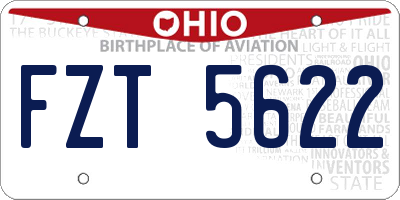OH license plate FZT5622
