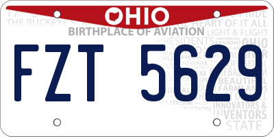 OH license plate FZT5629