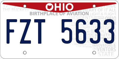 OH license plate FZT5633