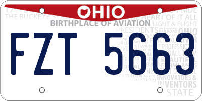 OH license plate FZT5663
