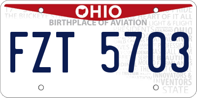 OH license plate FZT5703