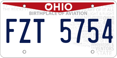 OH license plate FZT5754
