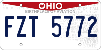 OH license plate FZT5772