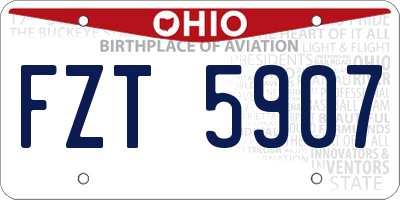 OH license plate FZT5907