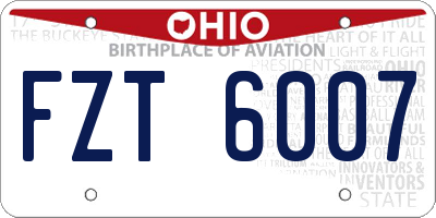 OH license plate FZT6007