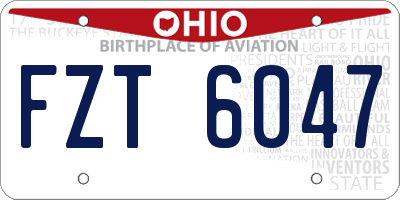 OH license plate FZT6047