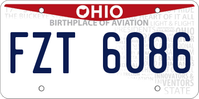 OH license plate FZT6086
