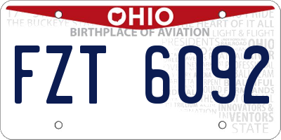 OH license plate FZT6092